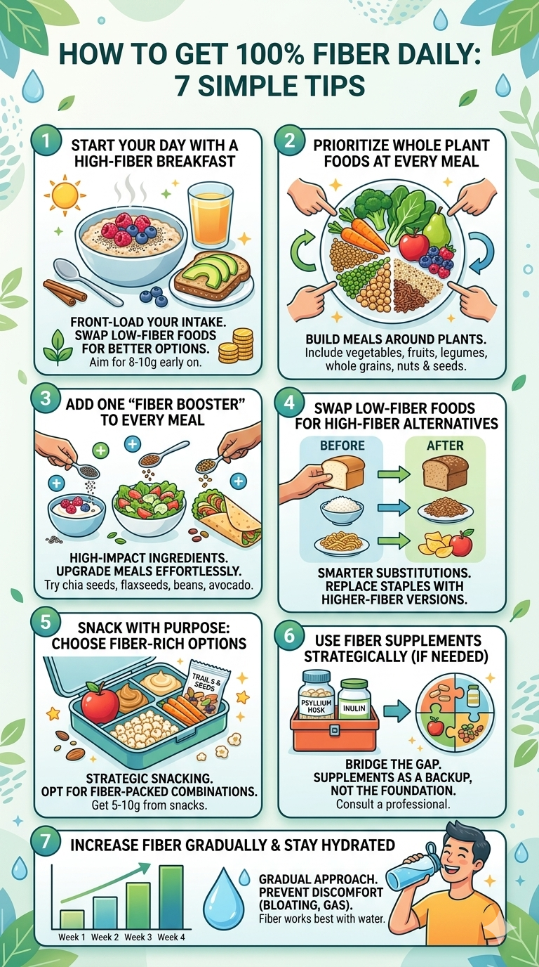 How to Get 100% Fiber Daily: 7 Simple Tips